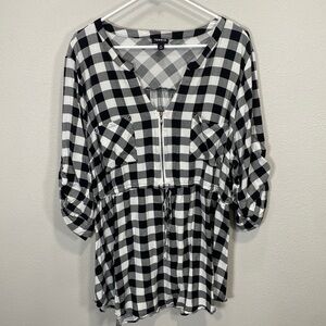 Torrid Buffalo check top black white